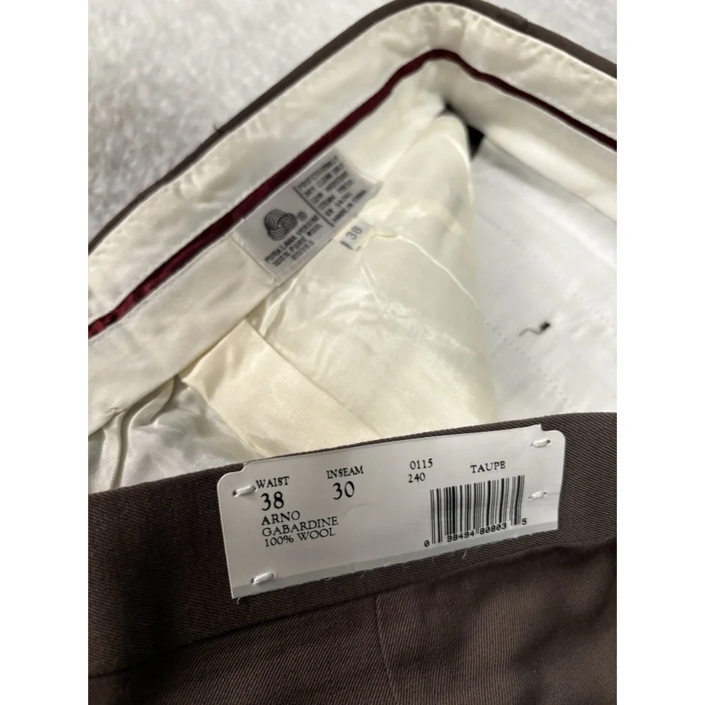 New Metropolis Pleated Straight Wool Dress Pants Size 38x30 Cuffed Trousers
